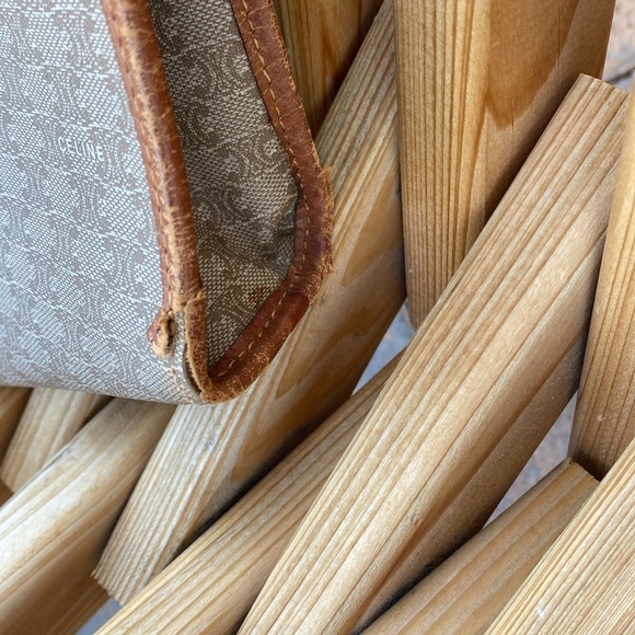 Celine coated canvas clutch monogram tan E - Picture 2 of 9